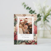 Elegante vakantie bloemenfoto feestdagenkaart (Staand voorkant)