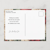 Elegante vakantie bloemenfoto feestdagenkaart (Achterkant)