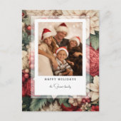 Elegante vakantie bloemenfoto feestdagenkaart (Voorkant)