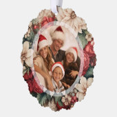 Elegante vakantie bloemenfoto ornament kaart (Links)