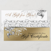 Elegante vakantie-cadeaubon detailhandel bloemen (Voorkant / Achterkant)