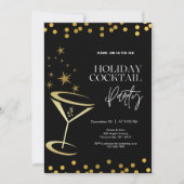 Elegante vakantie cocktail party Nodig Kerstmis ui Kaart (Voorkant)