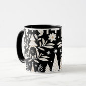 Elegante vakantie Evergreen Forest & Floral Monogr Mok (Voorkant links)