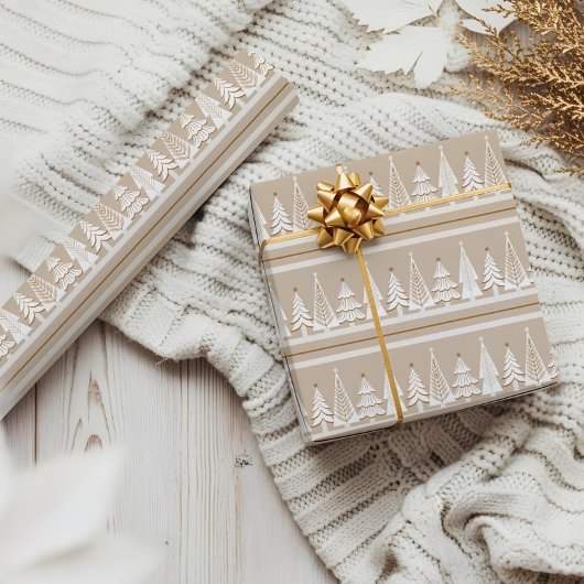 Elegante vakantie Evergreen Forest Trees Kerstmis Cadeaupapier