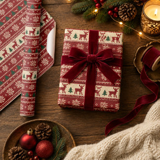 Elegante vakantie Fair Isle breipatroon Cadeaupapier