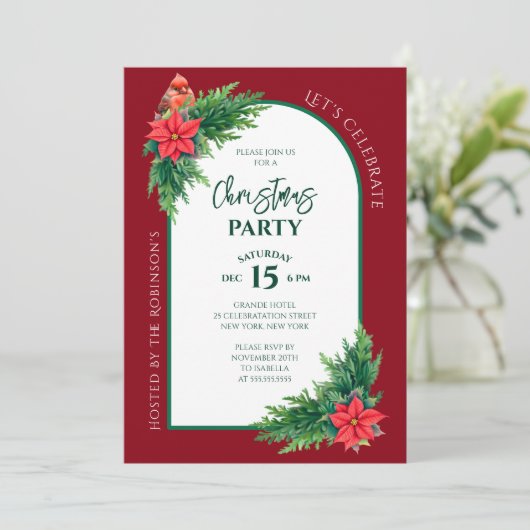 Elegante vakantie groen kerstfeest kaart (Staand voorkant)