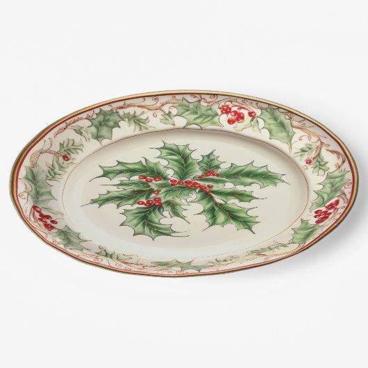 Elegante vakantie Holly Papieren Bordje (Gekanteld)