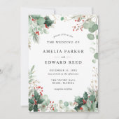 Elegante vakantie Kerstmis Winter Wedding Kaart (Voorkant)