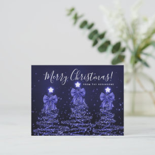 Elegante vakantie Navy kerstbomen strikken Briefkaart