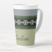 Elegante vakantie ontworpen latte mok (Rechterhoek)