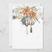 Elegante Vakantie Ornamenten Bloemen Kerstfeest Kaart (Achterkant)