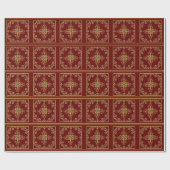 Elegante vakantie rood en goud cadeaupapier (Vlak)