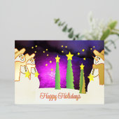 Elegante vakantie sneeuwman folie feestdagenkaart (Staand Voorkant)