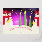 Elegante vakantie sneeuwman folie feestdagenkaart (Achterkant)