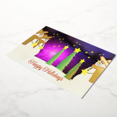 Elegante vakantie sneeuwman folie feestdagenkaart (Gedraaid)