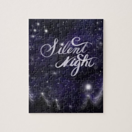 Elegante Vakantie sneeuwscène stille nacht Legpuzzel (Verticaal)