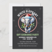 Elegante Vakantie Witte Olifant Gift Exchange Kaart (Voorkant)