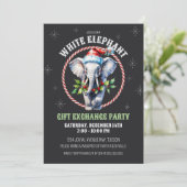 Elegante Vakantie Witte Olifant Gift Exchange Kaart (Staand voorkant)
