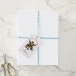 Elegante vakantiefee met kerstlantaarn cadeaulabel