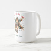 Elegante vakantiefee met kerstlantaarn koffiemok (Voorkant rechts)