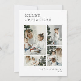 Elegante vakantiefotocollage kerstkaart