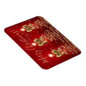 Elegante vakantiegoud rode kerstbomen + Jaar Magneet (Rechterzijde)