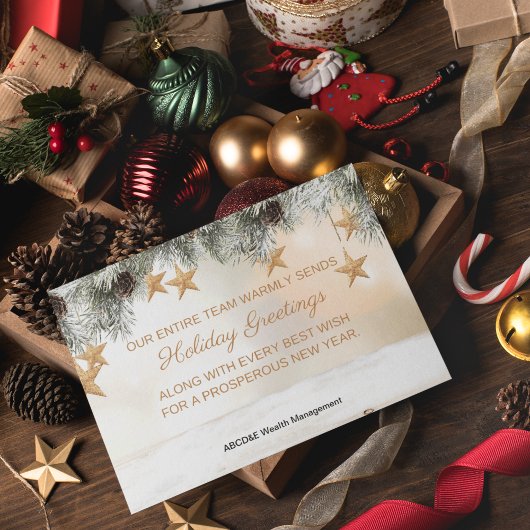 Elegante vakantiewensen met Pine and Star accenten Feestdagen Kaart