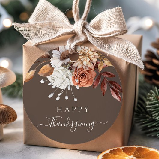 Elegante val laat gelukkig Thanksgiving Bedankjes Labels