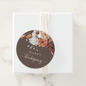 Elegante val laat gelukkig Thanksgiving Bedankjes Labels (In situ)