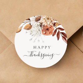 Elegante val laat gelukkig Thanksgiving Ronde Sticker