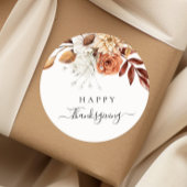 Elegante val laat gelukkig Thanksgiving Ronde Sticker