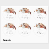 Elegante val laat gelukkig Thanksgiving Ronde Sticker (Vel)