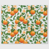 Elegante Valenciaanse Oranje bloem Cadeaupapier (Vlak)