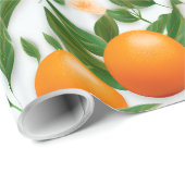 Elegante Valenciaanse Oranje bloem Cadeaupapier (Rol Hoek)