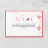 Elegante Valentijn Bruidsbruiloft Displaykaart Informatiekaartje (Voorkant)