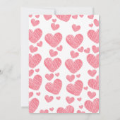 Elegante Valentijn roze & Rood hart Vrijgezellenfe Kaart (Achterkant)