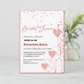 Elegante Valentijn roze & Rood hart Vrijgezellenfe Kaart (Staand voorkant)