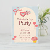 Elegante Valentijn's Day Cocktail Party Kaart (Staand voorkant)