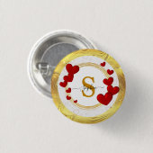 Elegante Valentijns, Liefde, Jubileum Huwelijk Ronde Button 3,2 Cm (Voorkant /achterkant)