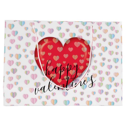 Elegante Valentijnscadeautas met Hart Groot Cadeauzakje (Achterkant)