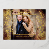 Elegante Valentijnsdag 3 foto Folie Feestdagenkaart (Voorkant)