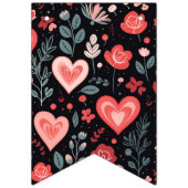 Elegante Valentijnsdag bloemenslingers banner (Tweede vlag)