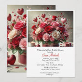 Elegante Valentijnsdag Bruidsfeest Kaart (Voorkant / Achterkant)