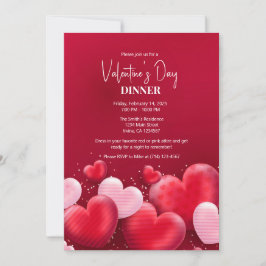 Elegante Valentijnsdag Dinner Party Uitnodiging