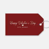 Elegante Valentijnsdag Eenvoudig Hartschrift Cadeaulabel (Voorkant (Horizontaal))