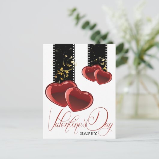 Elegante Valentijnsdag Feestdagenkaart (Staand voorkant)
