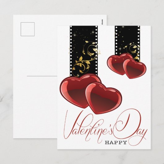 Elegante Valentijnsdag Feestdagenkaart (Voorkant / Achterkant)