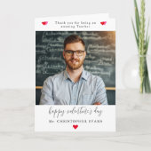 Elegante Valentijnsdag fotokaart voor docent Kaart (Voorkant)