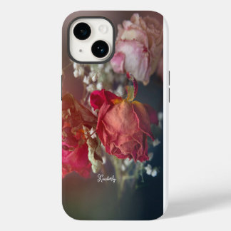 Elegante valentijnsdag gedroogde rozen aangepaste iPhone 14 hoesje