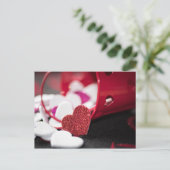 Elegante Valentijnsdag Hart Feestdagenkaart (Staand voorkant)